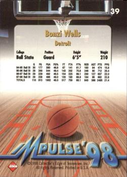 1998 Collector's Edge Impulse #39 Bonzi Wells Back