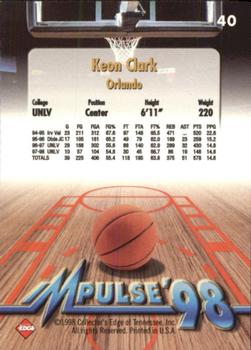 1998 Collector's Edge Impulse #40 Keon Clark Back