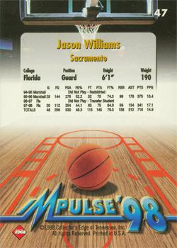 1998 Collector's Edge Impulse #47 Jason Williams Back