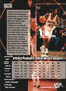 1998 Press Pass Double Threat #12 Michael Dickerson Back