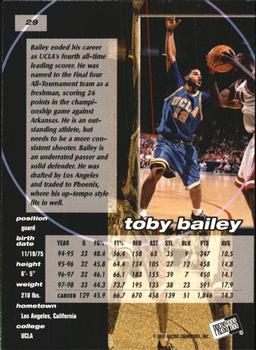 1998 Press Pass Double Threat #29 Toby Bailey Back