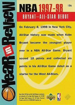 1998-99 UD Choice #186 Kobe Bryant Back