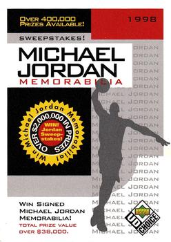 1998-99 UD Choice #SW1 Michael Jordan Memorabilia Sweepstakes Front