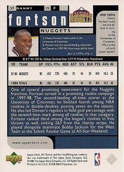 1998-99 UD Choice #37 Danny Fortson Back