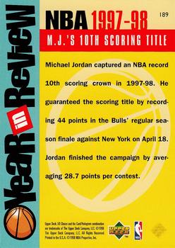 1998-99 UD Choice #189 Michael Jordan Back