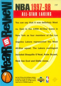 1998-99 UD Choice #197 Los Angeles Lakers: Kobe Bryant/Eddie Jones/Shaquille O'Neal/Nick Van Exel Back