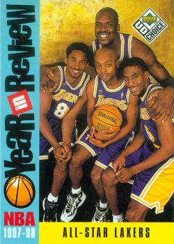 1998-99 UD Choice #197 Los Angeles Lakers: Kobe Bryant/Eddie Jones/Shaquille O'Neal/Nick Van Exel Front