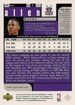 1998-99 UD Choice #79 Ray Allen Back