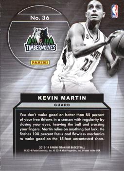 2013-14 Panini Titanium - Fundamentals #36 Kevin Martin Back