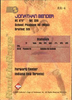 1999 Collector's Edge Rookie Rage #RR-4 Jonathan Bender Back