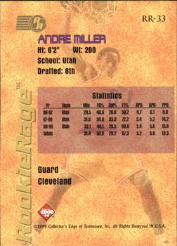 1999 Collector's Edge Rookie Rage #RR-33 Andre Miller Back