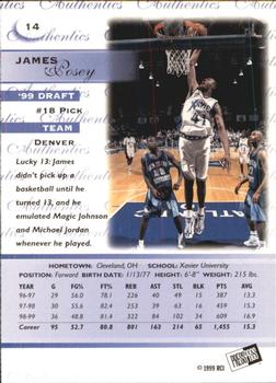 1999 Press Pass Authentics #14 James Posey Back