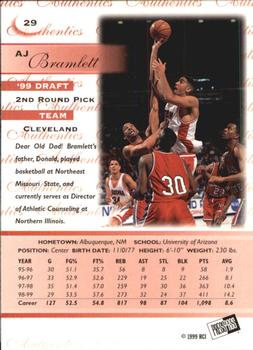 1999 Press Pass Authentics #29 A.J. Bramlett Back