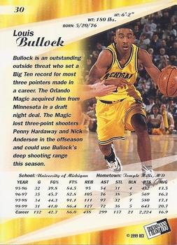 1999 Press Pass SE #30 Louis Bullock Back