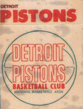 1974 Fleer Cloth Patch Team Stickers #NNO Detroit Pistons Front