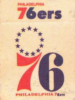 1974 Fleer Cloth Patch Team Stickers #NNO Philadelphia 76ers Front