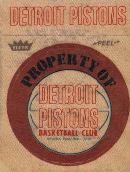 1974 Fleer Cloth Patch Team Stickers #NNO Detroit Pistons Front