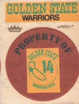 1974 Fleer Cloth Patch Team Stickers #NNO Golden State Warriors Front