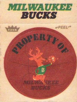 1974 Fleer Cloth Patch Team Stickers #NNO Milwaukee Bucks Front