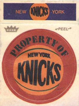1974 Fleer Cloth Patch Team Stickers #NNO New York Knicks Front