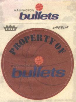 1974 Fleer Cloth Patch Team Stickers #NNO Washington Bullets Front