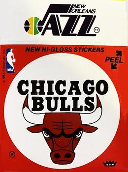 1976-77 Fleer NBA Team Stickers #NNO Chicago Bulls Logo / New Orleans Jazz Script Front