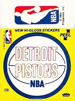 1976-77 Fleer NBA Team Stickers #NNO Detroit Pistons Logo / NBA Logo Front