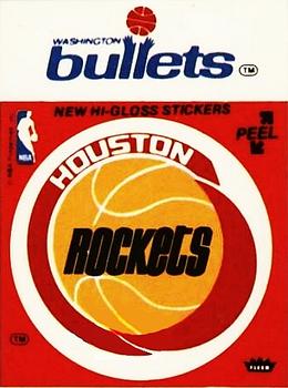 1976-77 Fleer NBA Team Stickers #NNO Houston Rockets Logo / Washington Bullets Script Front