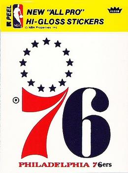 1976-77 Fleer NBA Team Stickers #NNO Philadelphia 76ers Logo Front