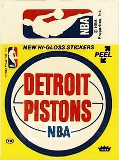 1977-78 Fleer NBA Team Stickers #NNO Detroit Pistons Logo / NBA Logo Front