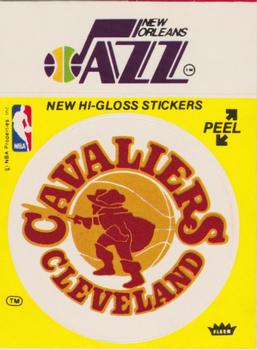 1978-79 Fleer NBA Team Stickers #NNO Cleveland Cavaliers Logo / New Orleans Jazz Script Front