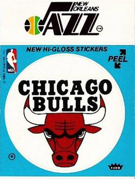 1978-79 Fleer NBA Team Stickers #NNO Chicago Bulls Logo / New Orleans Jazz Script Front