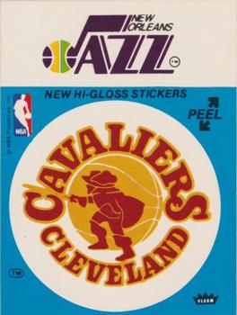 1978-79 Fleer NBA Team Stickers #NNO Cleveland Cavaliers Logo / New Orleans Jazz Script Front