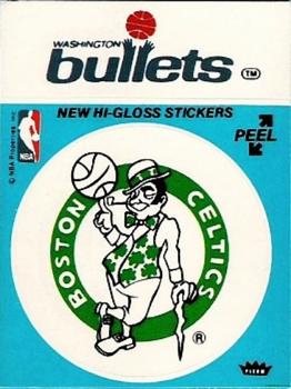 1978-79 Fleer NBA Team Stickers #NNO Boston Celtics Logo / Washington Bullets Script Front