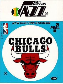 1978-79 Fleer NBA Team Stickers #NNO Chicago Bulls Logo / New Orleans Jazz Script Front