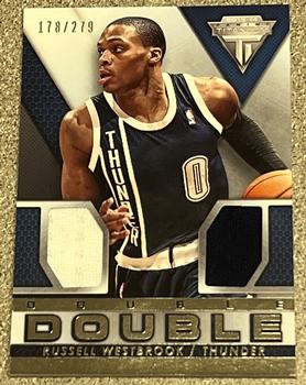 2013-14 Panini Titanium - Double Double Jerseys #30 Russell Westbrook Front