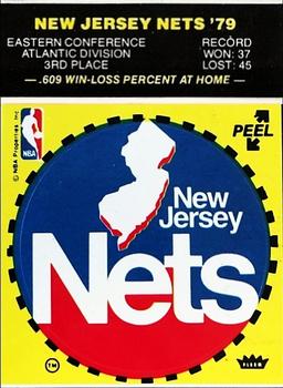 1979-80 Fleer NBA Team Stickers #NNO New Jersey Nets Logo (Yellow) Front