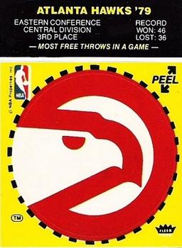 1979-80 Fleer NBA Team Stickers #NNO Atlanta Hawks Logo (Yellow) Front