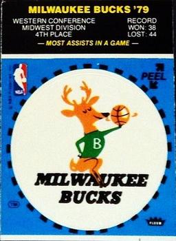 1979-80 Fleer NBA Team Stickers #NNO Milwaukee Bucks Logo (Blue) Front