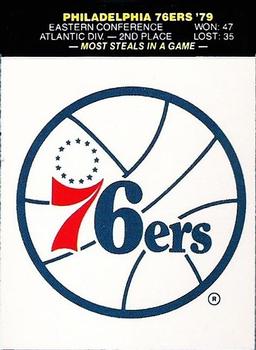 1979-80 Fleer NBA Team Stickers #NNO Philadelphia 76ers Logo Front