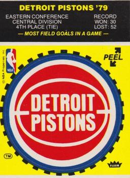 1979-80 Fleer NBA Team Stickers #NNO Detroit Pistons Logo (Yellow) Front