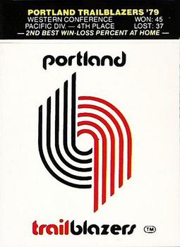 1979-80 Fleer NBA Team Stickers #NNO Portland Trail Blazers Logo Front
