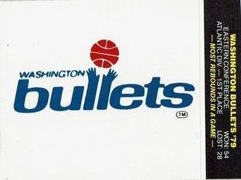 1979-80 Fleer NBA Team Stickers #NNO Washington Bullets Logo Front