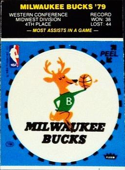 1979-80 Fleer NBA Team Stickers #NNO Milwaukee Bucks Logo (Blue) Front