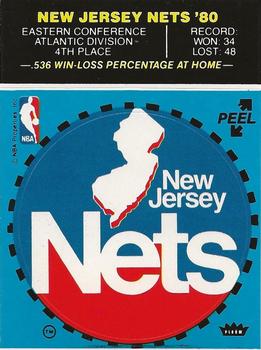 1980-81 Fleer NBA Team Stickers #NNO New Jersey Nets Logo (Blue) Front