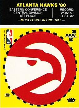 1980-81 Fleer NBA Team Stickers #NNO Atlanta Hawks Logo (Yellow) Front