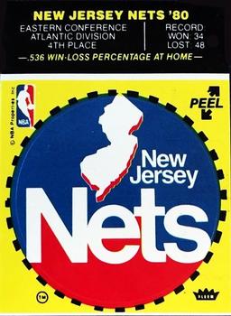 1980-81 Fleer NBA Team Stickers #NNO New Jersey Nets Logo (Yellow) Front