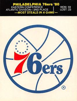 1980-81 Fleer NBA Team Stickers #NNO Philadelphia 76ers Logo Front
