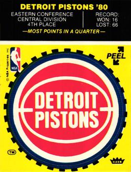 1980-81 Fleer NBA Team Stickers #NNO Detroit Pistons Logo (Yellow) Front