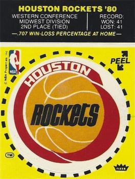 1980-81 Fleer NBA Team Stickers #NNO Houston Rockets Logo (Yellow) Front